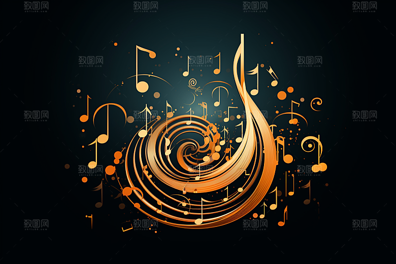 音乐音符跃动灵动素材