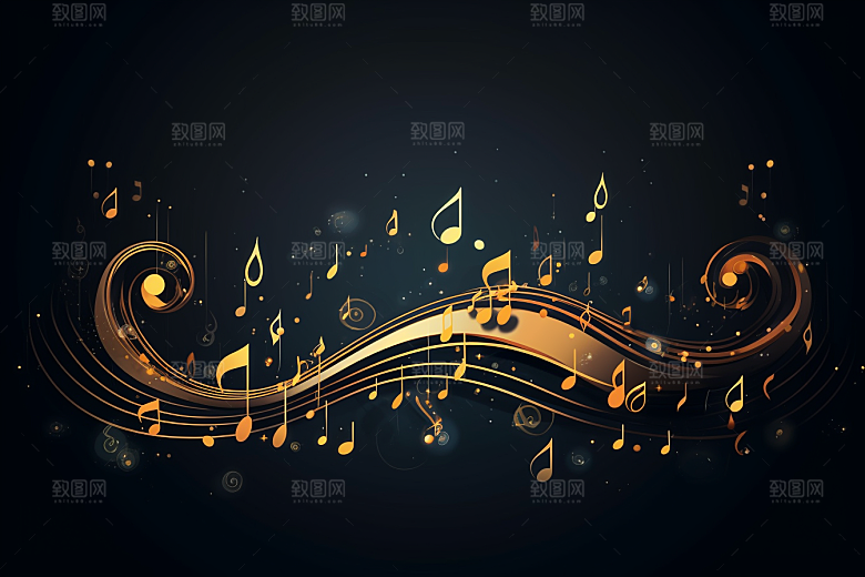 音乐音符动感跃动素材