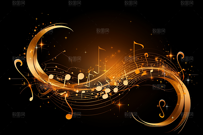音乐音符动感旋律素材