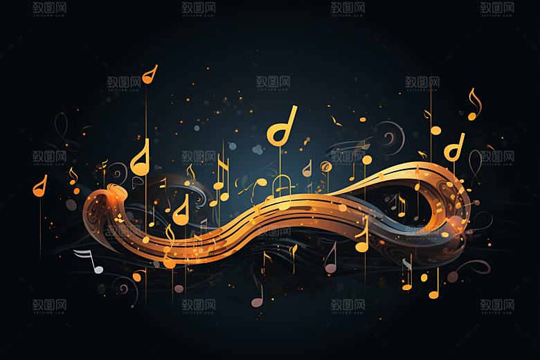 音乐音符跃动旋律素材