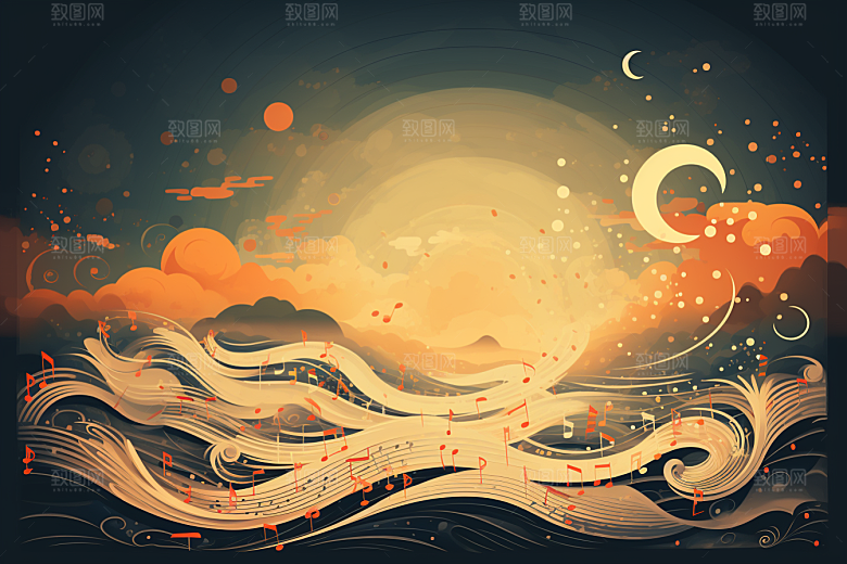 音乐音符旋律高清素材