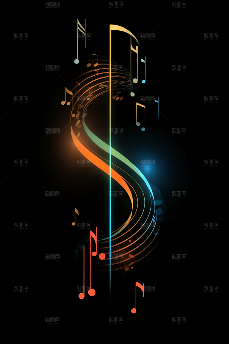 音乐音符跃动旋律素材