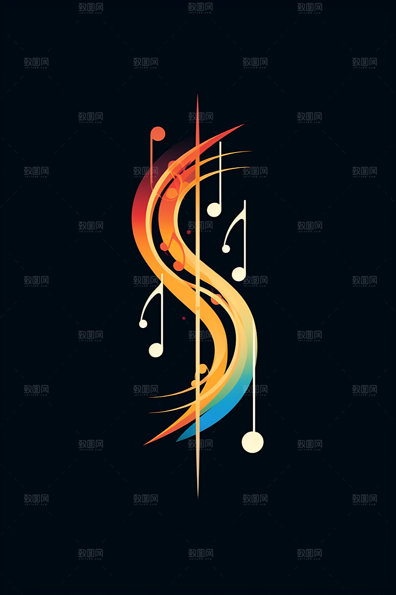 音乐音符彩色乐符素材