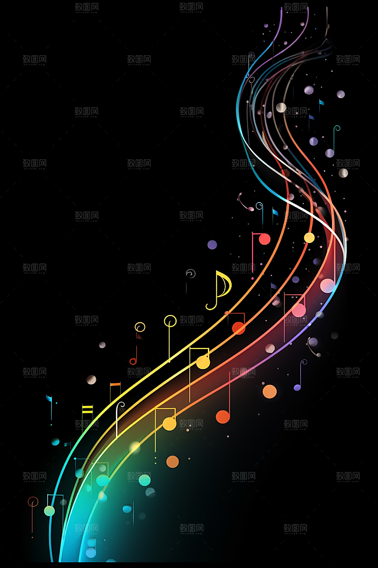 音乐音符旋律灵动素材