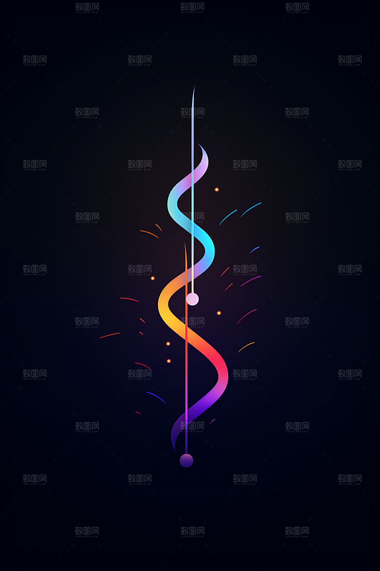 音乐音符灵动律动素材