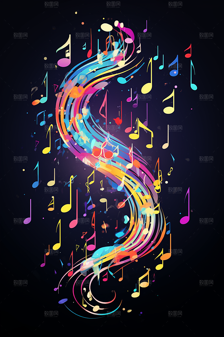 音乐音符律动旋律素材