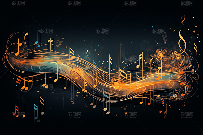 音乐音符动感旋律素材