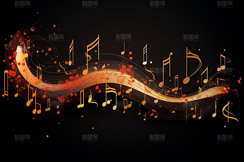 音乐音符跃动彩色素材