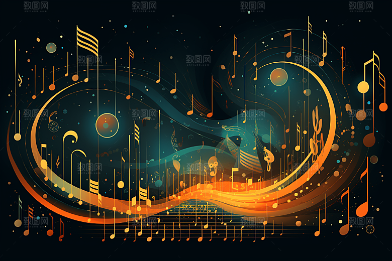 音乐音符律动高清素材