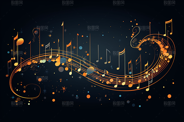 音乐音符灵动旋律素材