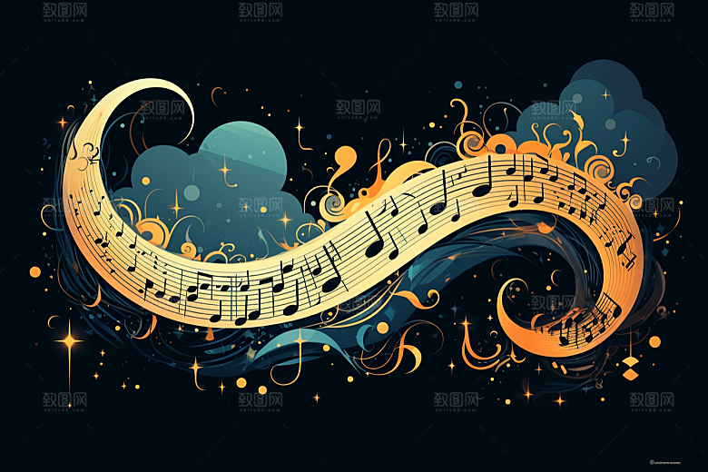 音乐音符律动乐符素材