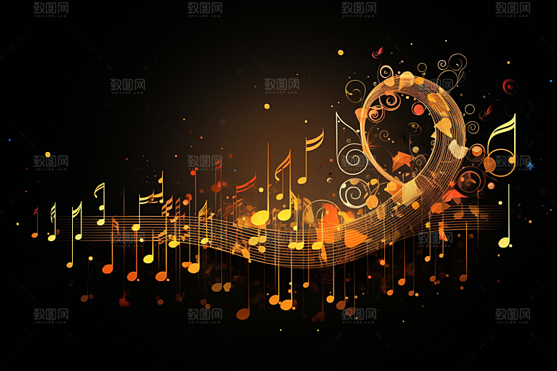 音乐音符动感律动素材