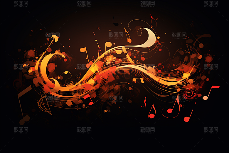 音乐音符乐章彩色素材