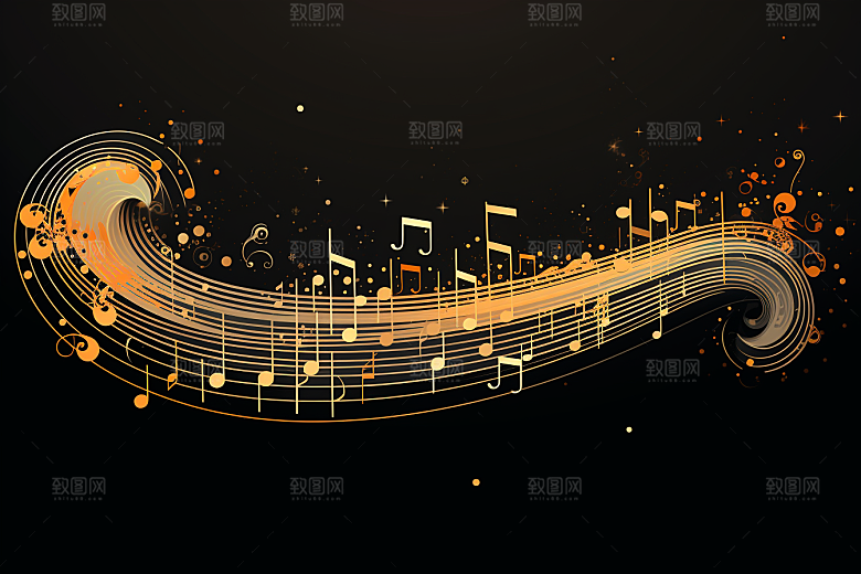 音乐音符律动灵动素材
