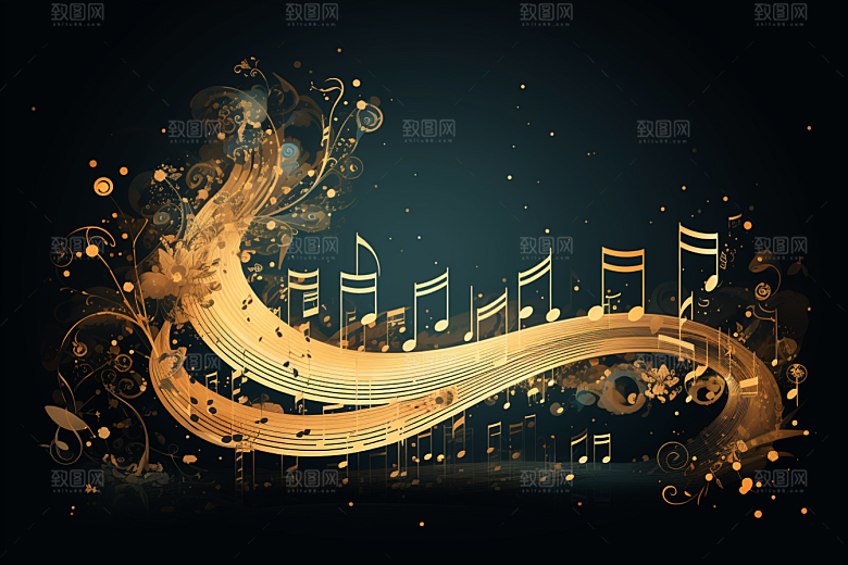 音乐音符高清旋律素材