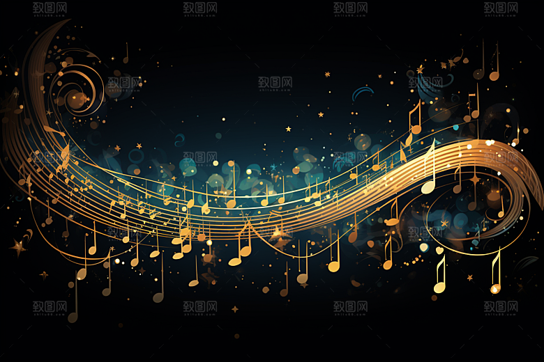 音乐音符律动旋律素材