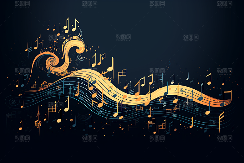 音乐音符动感高清素材