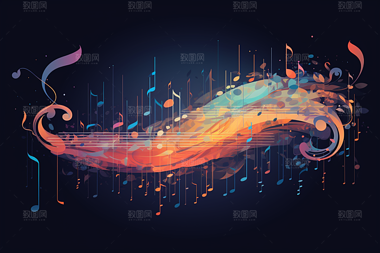 音乐音符跃动旋律素材