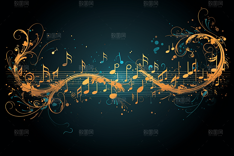 音乐音符旋律跃动素材