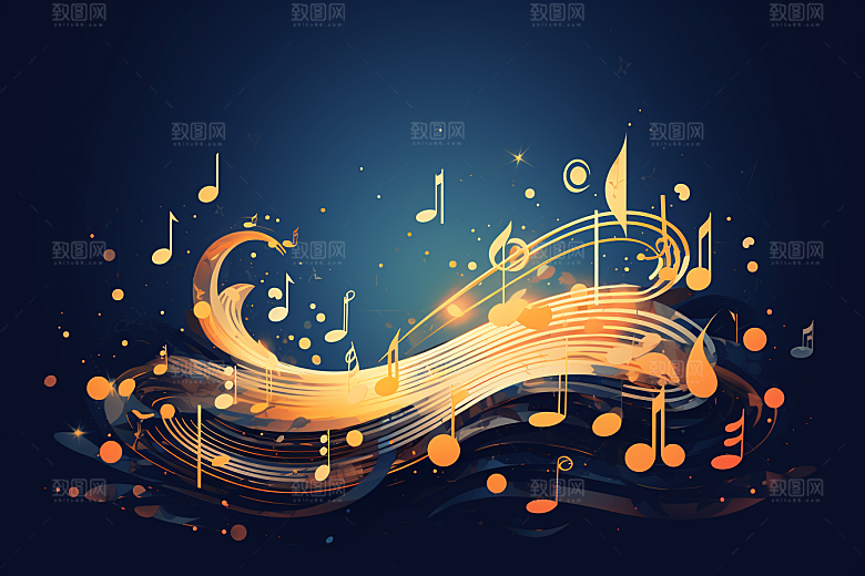 音乐音符彩色灵动素材