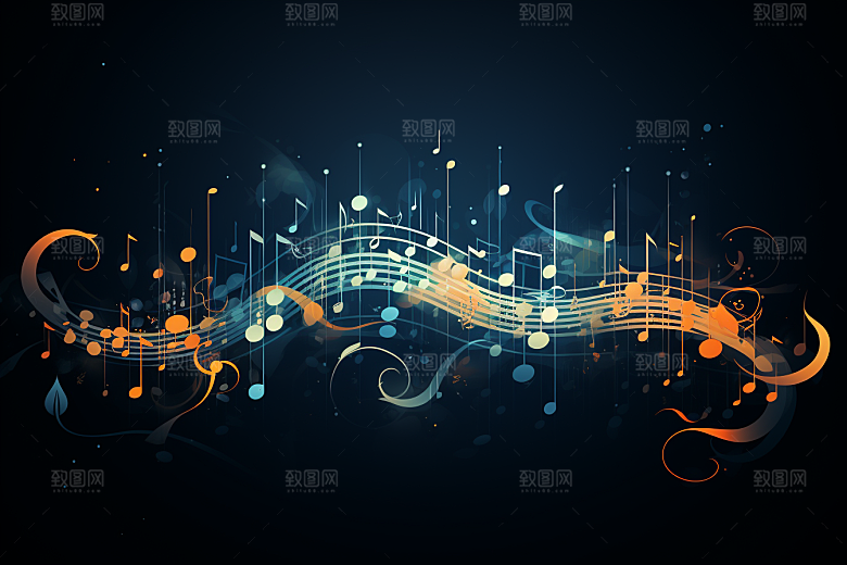 音乐音符律动旋律素材