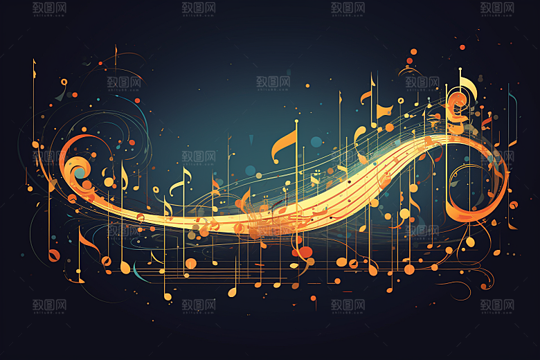 音乐音符律动跃动素材
