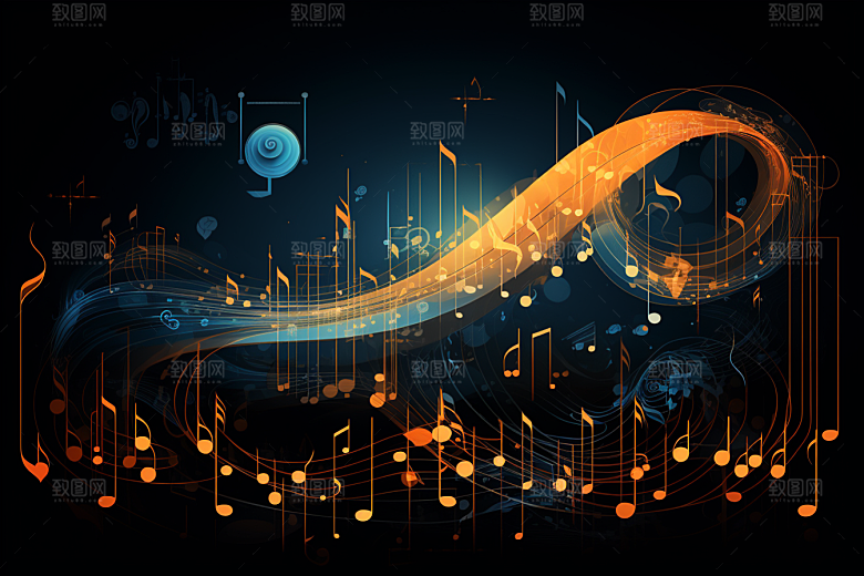 音乐音符灵动乐章素材