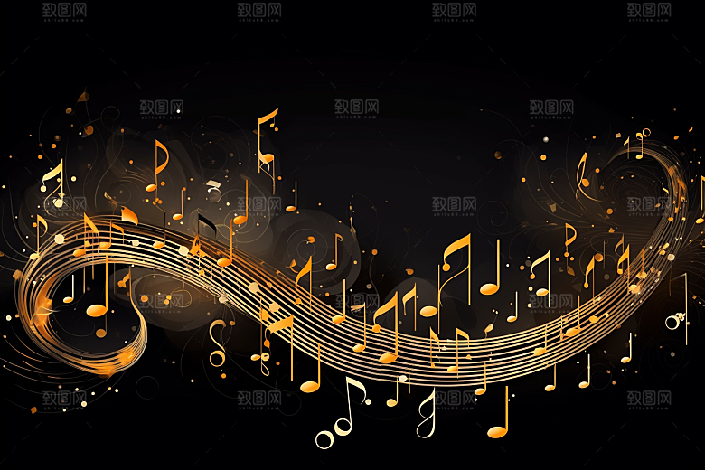 音乐音符灵动旋律素材