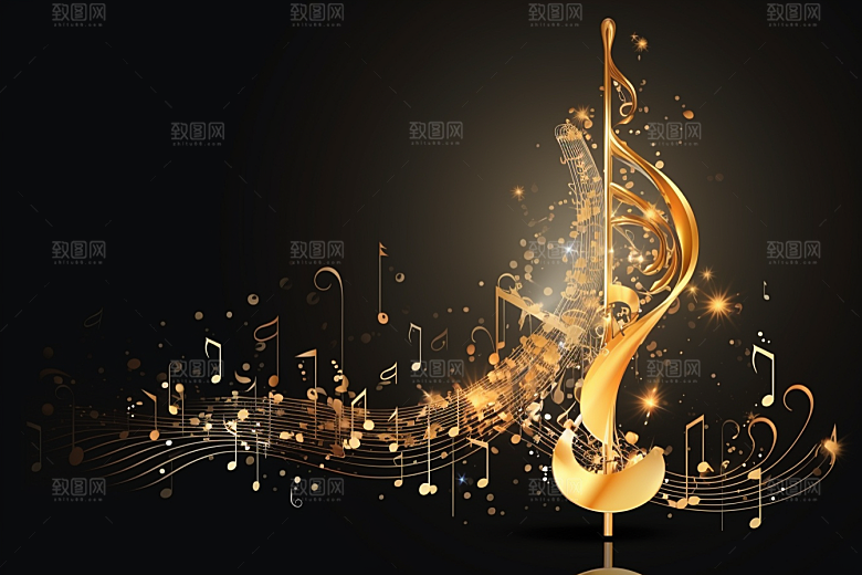 音乐音符彩色乐章素材