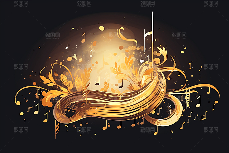 音乐音符律动旋律素材