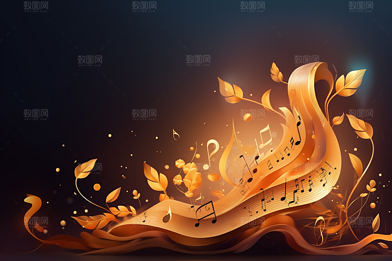 音乐音符彩色跃动素材