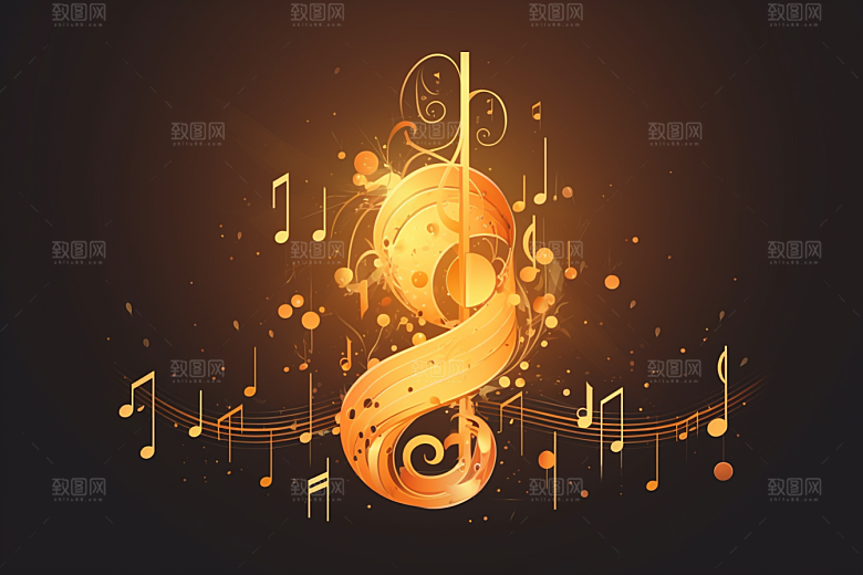 音乐音符灵动跃动素材