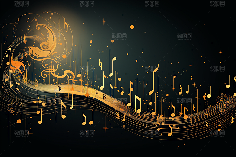 音乐音符灵动乐章素材