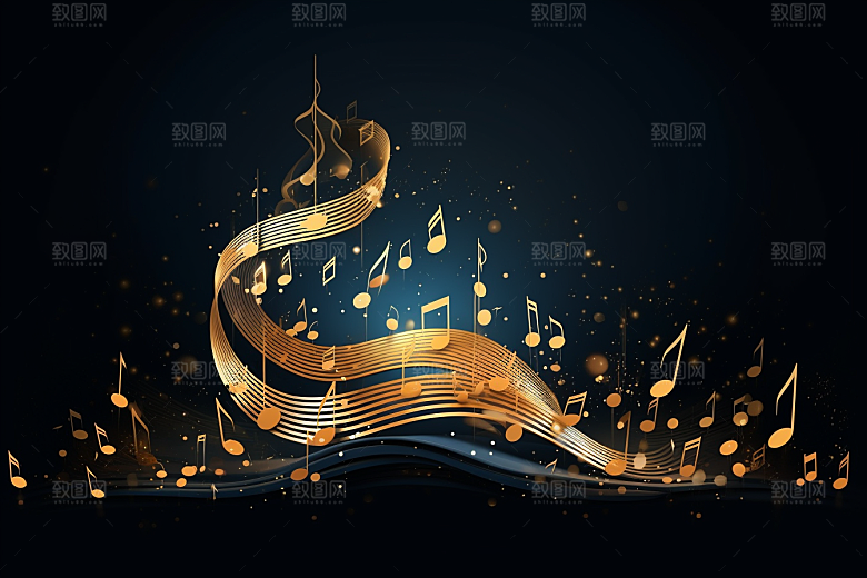 音乐音符彩色动感素材