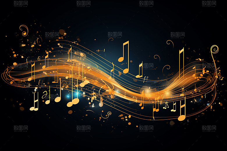 音乐音符律动跃动素材
