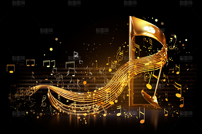 音乐音符旋律跃动素材