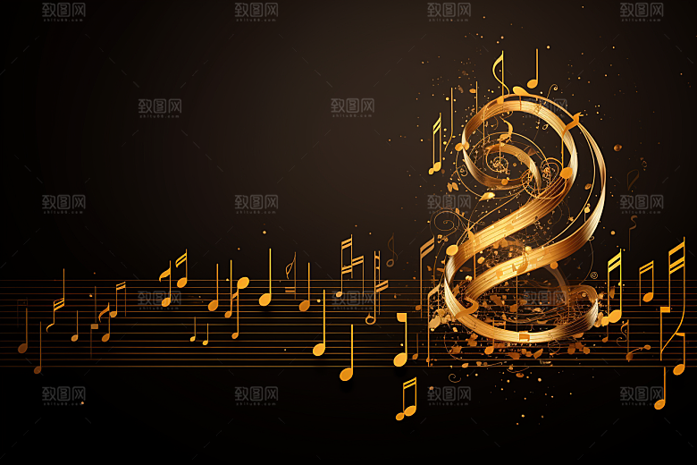 音乐音符跃动旋律素材