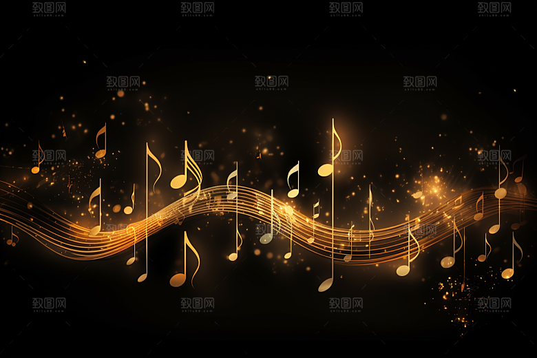 音乐音符旋律跃动素材