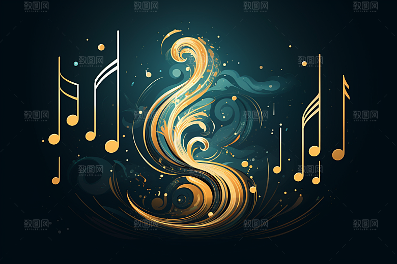 音乐音符动感彩色素材