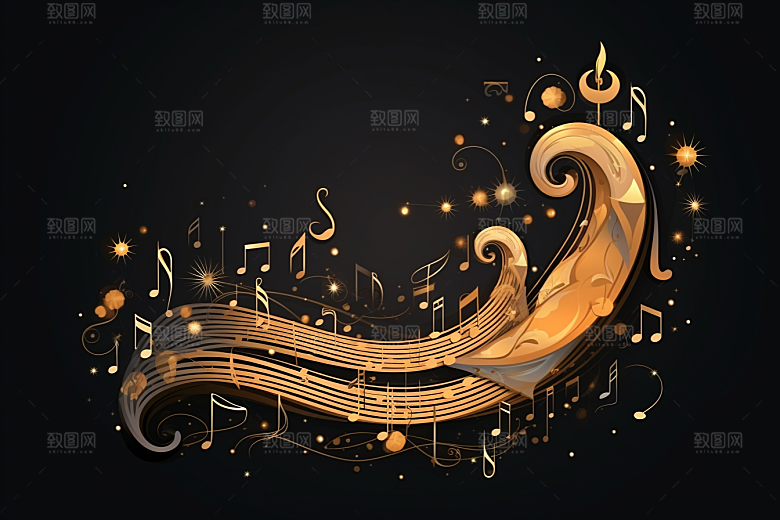音乐音符动感高清素材