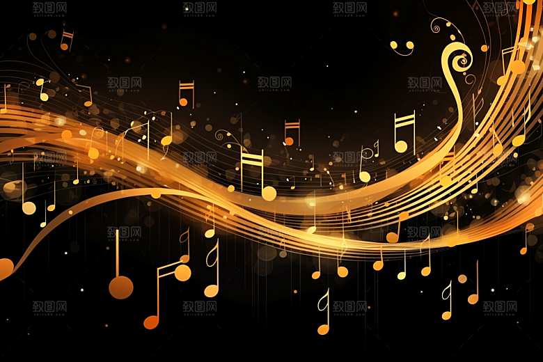 音乐音符彩色乐章素材