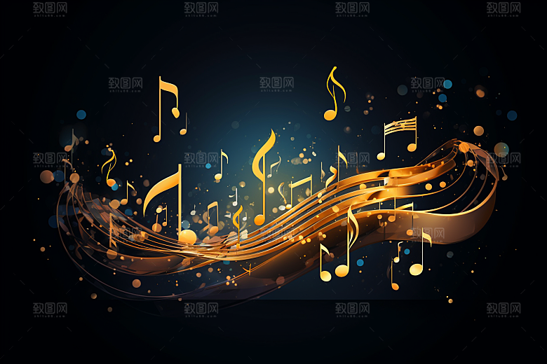 音乐音符跃动旋律素材
