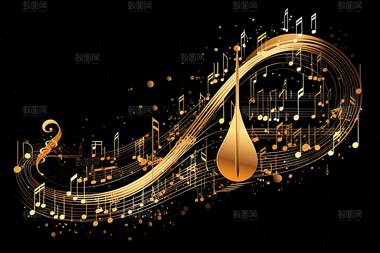 音乐音符旋律律动素材