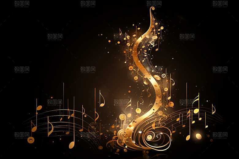 音乐音符灵动跃动素材