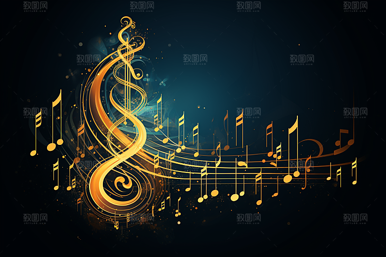 音乐音符旋律律动素材
