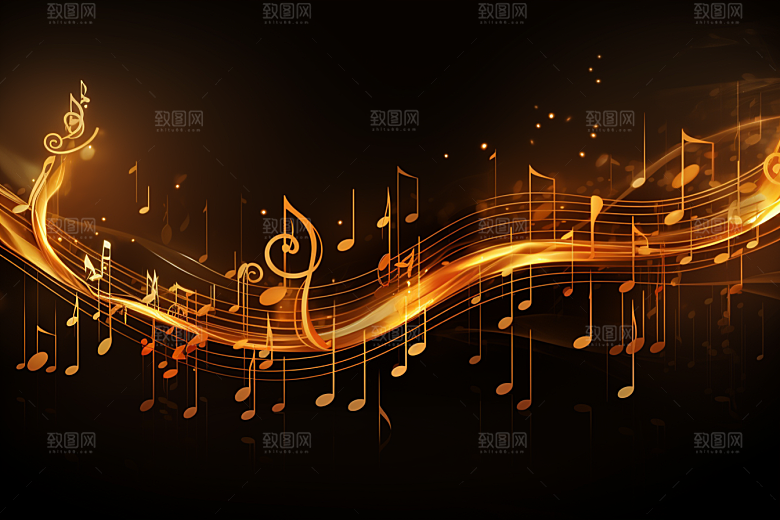 音乐音符彩色旋律素材