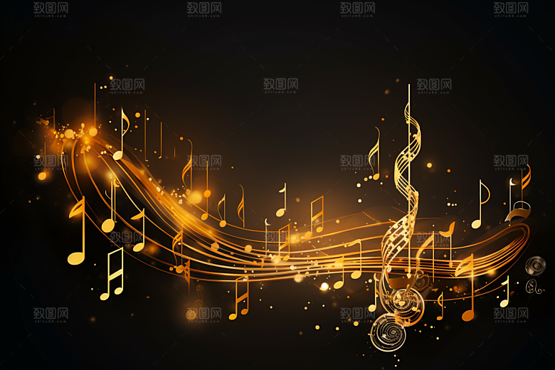 音乐音符彩色律动素材