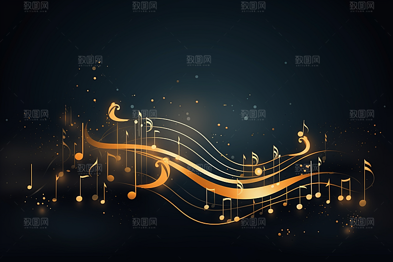 音乐音符彩色灵动素材