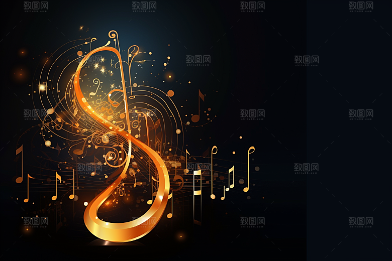 音乐音符跃动律动素材
