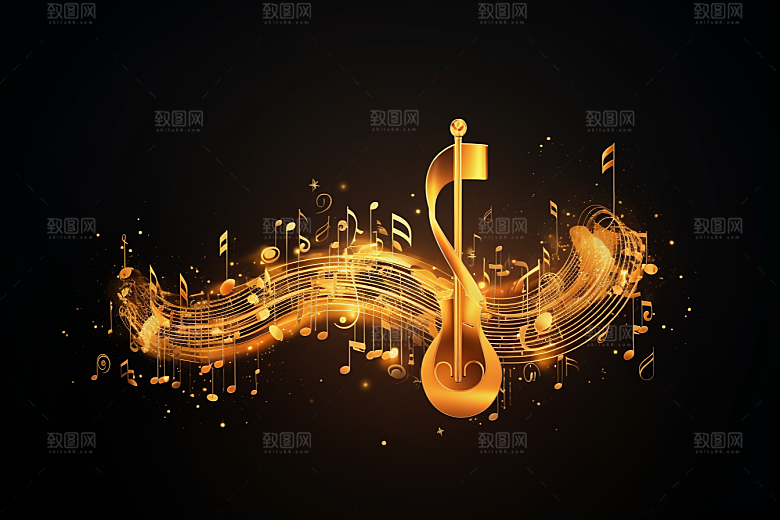 音乐音符动感彩色素材